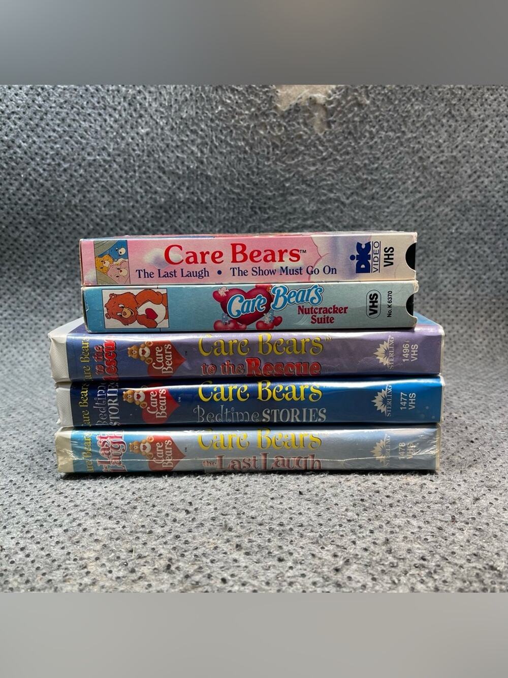 Vintage Care Bear VHS Tapes Lot 5 with 1 Sealed Animation Station Tested